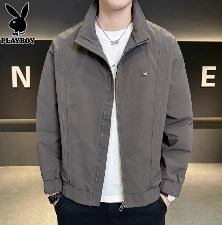 花花公子立领夹克男士茄克衫2025年秋季新款潮牌休闲外套男春秋款
